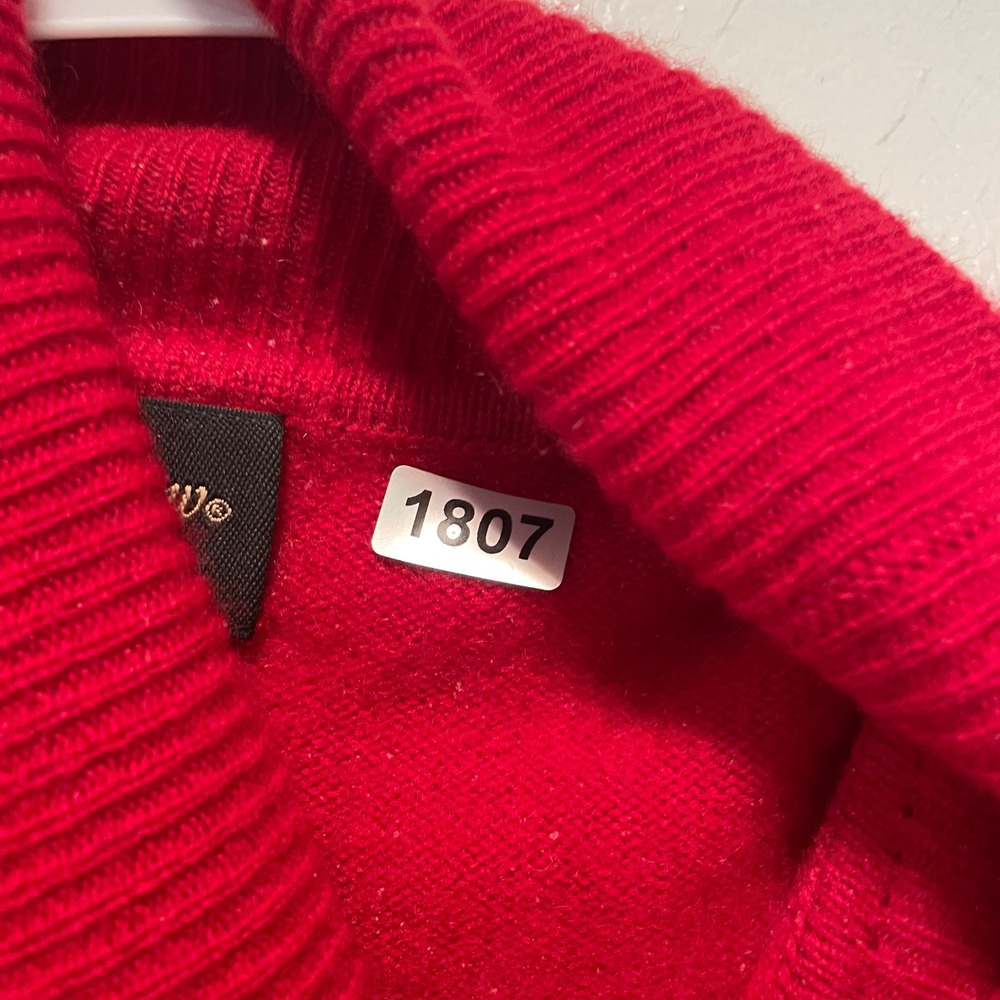 Croft & Barrow Red 100% Cashmere Turtleneck Sweater Women Small Long Sleeve Knit - Picture 2 of 7